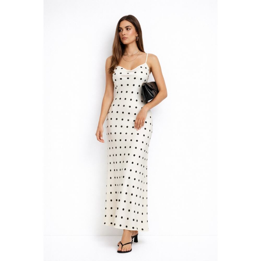 Reformation Parma silk dress sundae dot M